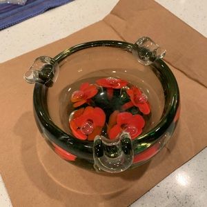 Murano glass ashtray, beautiful piece of art.